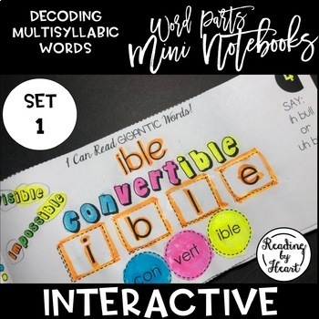 Preview of Decoding Multisyllabic Words MINI INTERACTIVE NOTEBOOK SET 1