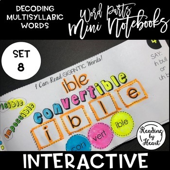 Preview of Decoding Multisyllabic Words MINI INTERACTIVE NOTEBOOK SET 8