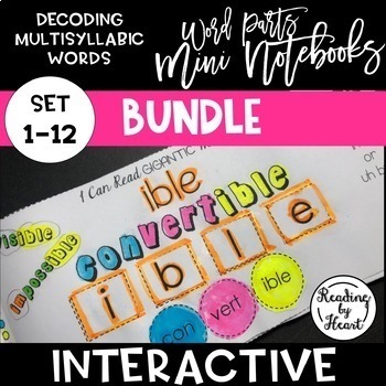 Preview of Decoding Multisyllabic Words MINI INTERACTIVE NOTEBOOK SETS 1-12 BUNDLE