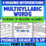Decoding Multisyllabic Words | Phonics Worksheets| Reading