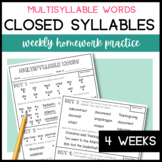 Decoding Multisyllabic Words Practice Worksheets & Fluency