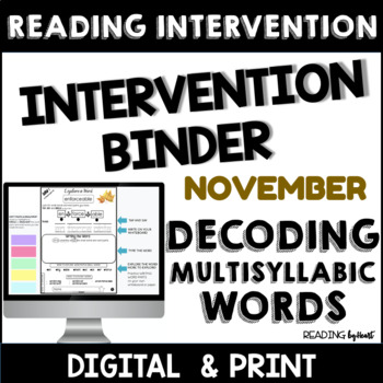 Preview of Decoding Multisyllabic Words READING INTERVENTION BINDER SCIENCE OF READING Nov