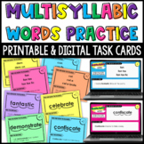 Decoding Multisyllabic Words Task Cards (With Syllable Sca