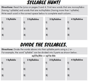 Decoding Multisyllabic Words Worksheets Passage Using Jackie Robinson Rap Song