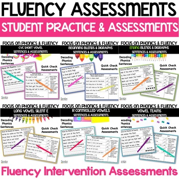 Preview of Decoding Phonics Worksheets & Fluency Activities With Assessments Bundle