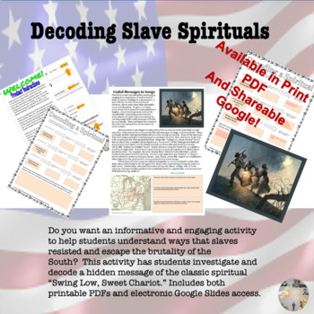 Preview of Decoding Secret Messages: Slave Spirituals (Works with Distance Learning!)
