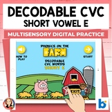 Decoding Short Vowel e CVC Words Digital Activity