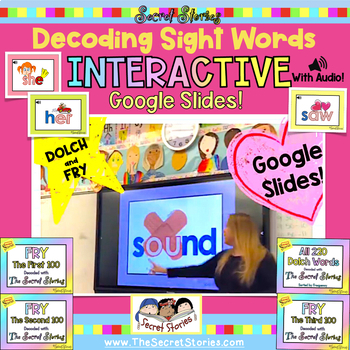 Preview of Decoding Sight Words "Interactive" Phonics Practice (w/audio) | Secret Stories