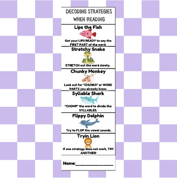 Preview of Decoding Strategies Bookmark