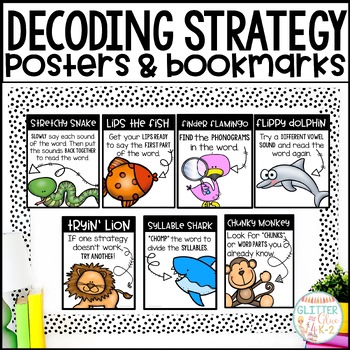 Preview of Decoding Strategy Posters & Bookmarks - Includes 7 Strategies - SOR Aligned