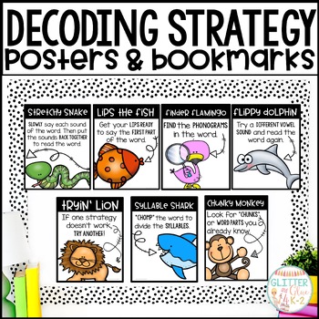 Decoding Strategy Posters & Bookmarks - Includes 7 Strategies - SOR Aligned