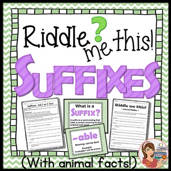 Preview of Suffixes (posters, worksheets & fun riddles)
