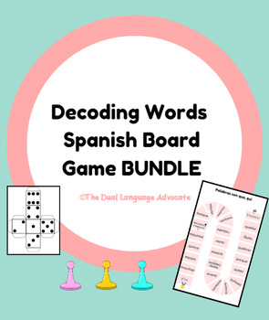 Preview of Decoding Syllables Board Game BUNDLE Spanish-decodificar sílabas juego de mesa