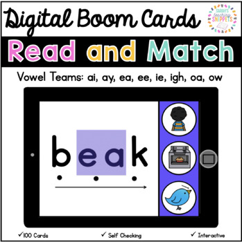 Preview of Decoding Vowel Teams: Digital Boom Cards