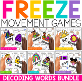 Phonics Games & Decoding Words Worksheets BUNDLE | FREEZE 