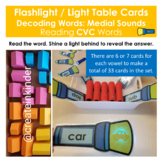 Decoding Words : Medial Sounds Flashlight Light Table Card