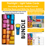 BUNDLE: Decoding Words Medial Sounds Flashlight Cards & RE