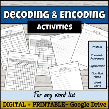Preview of Decoding and Encoding Activities for Any Spelling List