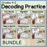 Decoding and Reading Fluency Cards for Grades K-2 Literacy