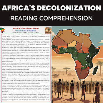 Preview of Decolonization of Africa Reading Comprehension | Kwame Nkrumah Jomo Kenyatta