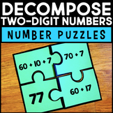 Decompose 2-Digit Number Puzzles - Addition Math Centers &