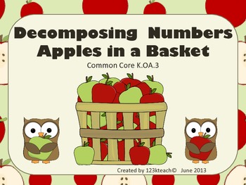 decompose numbers apples in a basket common core koa3