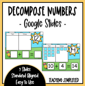 Preview of Decompose Teen Numbers for Google Slides Distance Learning