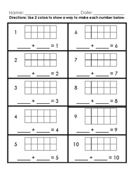 Decomposing 1-10 with Bar Models and Number Bonds by Watering Roots