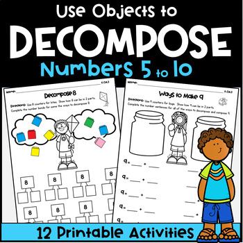 Preview of Use Objects to Decompose Numbers to 10: 5, 6, 7, 8, 9, 10 Hands-On Activities