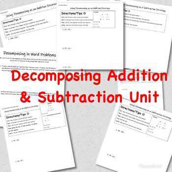 Preview of Decomposing Addition and Subtraction (10 CLASSWORKS/DIFFERENTIATED)