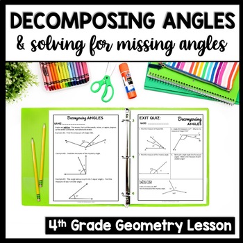 Preview of Missing Angles 4th Grade Geometry Review, Complementary & Supplementary Angles