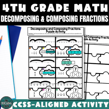 Preview of Decomposing Fractions Puzzle Activity 4th Grade Math CCSS Aligned