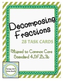 Decomposing Fractions Task Cards - Set of 28 Common Core 4
