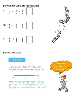 decompose fractions worksheet