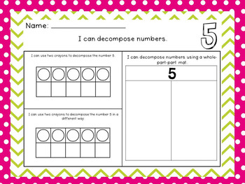 Decomposing Numbers 1-20 Worksheets by Mrs Lindsey | Teachers Pay Teachers