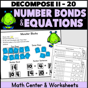 decomposing numbers 11 19 common core math center hands on knbt1