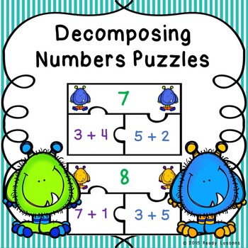 Preview of Composing & Decomposing Numbers to 10 Number Bond Kindergarten Math Game K.OA.3
