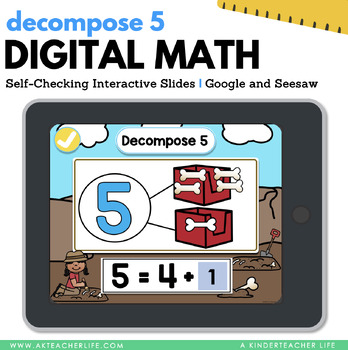 Preview of Decomposing Numbers 5 and 10 Digital Task Cards