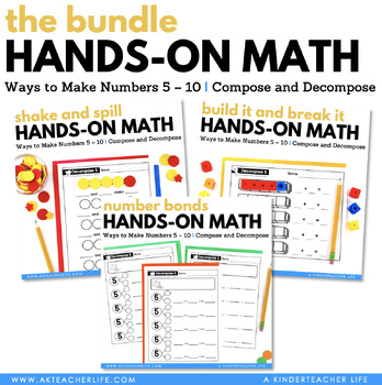 Preview of Decomposing Numbers Math Centers  5 - 10 The Bundle
