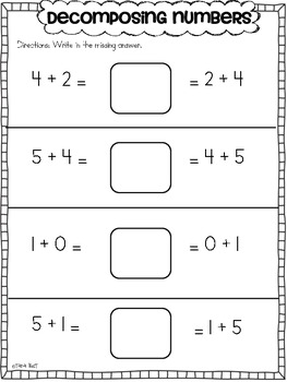Decomposing Numbers Practice Sheets by Tara West | TpT