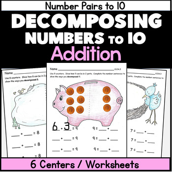 Preview of Decomposing Numbers 6 7 8 9 10 Writing Number Sentences  K.OA.3