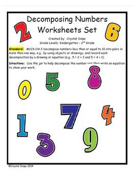 Decomposing Numbers Worksheets (Numbers 2-10) by Teaching ...