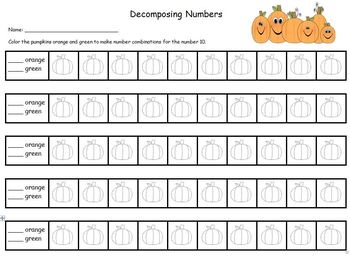 Decomposing Numbers in Kindergarten by Kooky Kindergarten | TpT