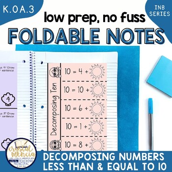 Preview of Decomposing Numbers to 10 | KOA3 Interactive Notebook Foldable Activities