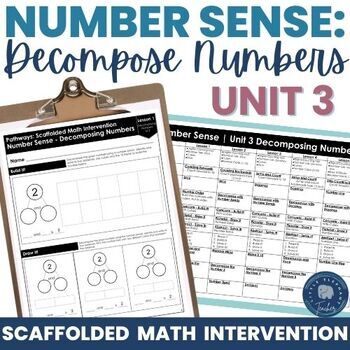 Preview of Decomposing Numbers to 20 Number Sense Activities Kindergarten Math Intervention