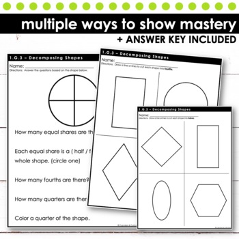 decomposing shapes first grade math 1g3 by cupcakes n curriculum