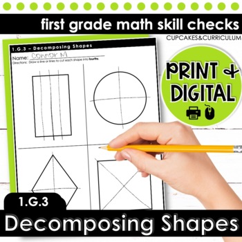 decomposing shapes first grade math 1g3 by cupcakes n