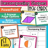 Decomposing Shapes Task Cards for First Grade | Shapes Activities