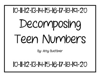 Preview of Decomposing Teen Numbers 10-20