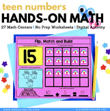 Decomposing Teen Numbers Math Center and Worksheets